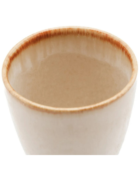 Gobelet Tasse à espresso Hauteur 10 cm Grès Blanc cassé Marron The Cascais 