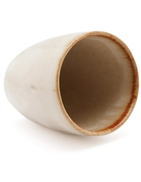 Gobelet Tasse à espresso Hauteur 10 cm Grès Blanc cassé Marron The Cascais 