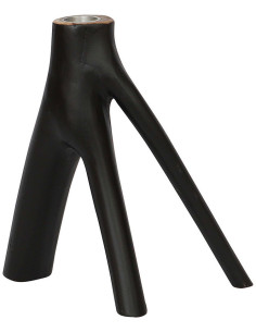 Bougeoir Original Hauteur 20 cm en Bois Noir The Triple Twig 