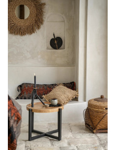 Bougeoir Original Hauteur 20 cm en Bois Noir The Triple Twig 