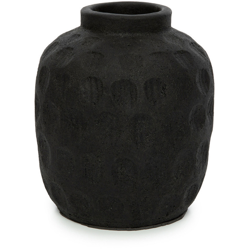Vase Rond Hauteur 18 cm en Terre cuite Noir The Trendy 