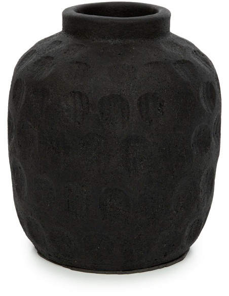Vase Rond Hauteur 18 cm en Terre cuite Noir The Trendy 
