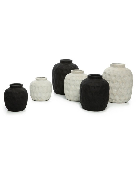 Vase Rond Hauteur 18 cm en Terre cuite Noir The Trendy 