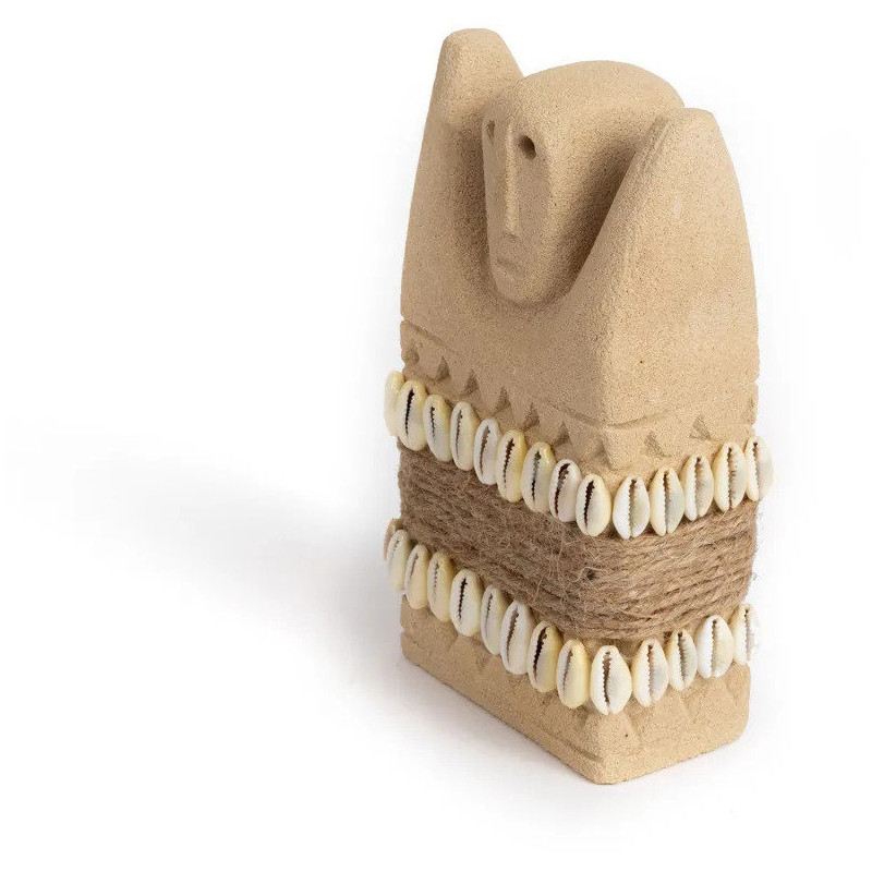 Statuette déco primitive wabi-sabi Hauteur 14 cm Grès Beige sable The Sumba Stone 