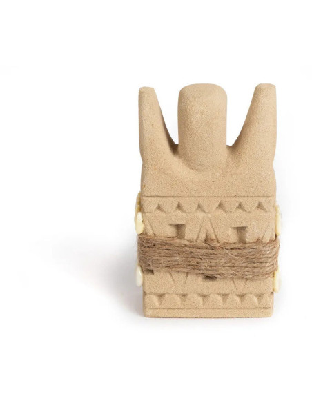 Statuette déco primitive wabi-sabi Hauteur 14 cm Grès Beige sable The Sumba Stone 