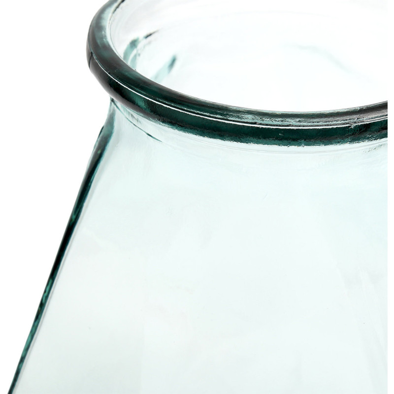 Vase design Bocal Hauteur 35 cm Verre recyclé Bleu Transparent The Long Origam 