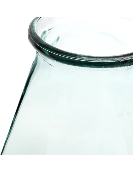 Vase design Bocal Hauteur 35 cm Verre recyclé Bleu Transparent The Long Origam 