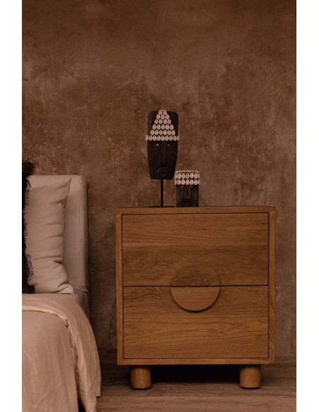 Statuette déco primitive wabi-sabi Hauteur 11 cm Grès Gris Coquillage Beige The Sumba Stone 