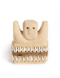 Statuette déco primitive wabi-sabi Hauteur 10 cm Grès Beige sable The Sumba Stone 