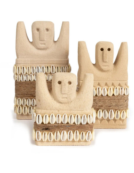 Statuette déco primitive wabi-sabi Hauteur 10 cm Grès Beige sable The Sumba Stone 