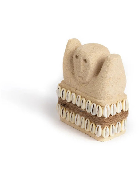 Statuette déco primitive wabi-sabi Hauteur 10 cm Grès Beige sable The Sumba Stone 