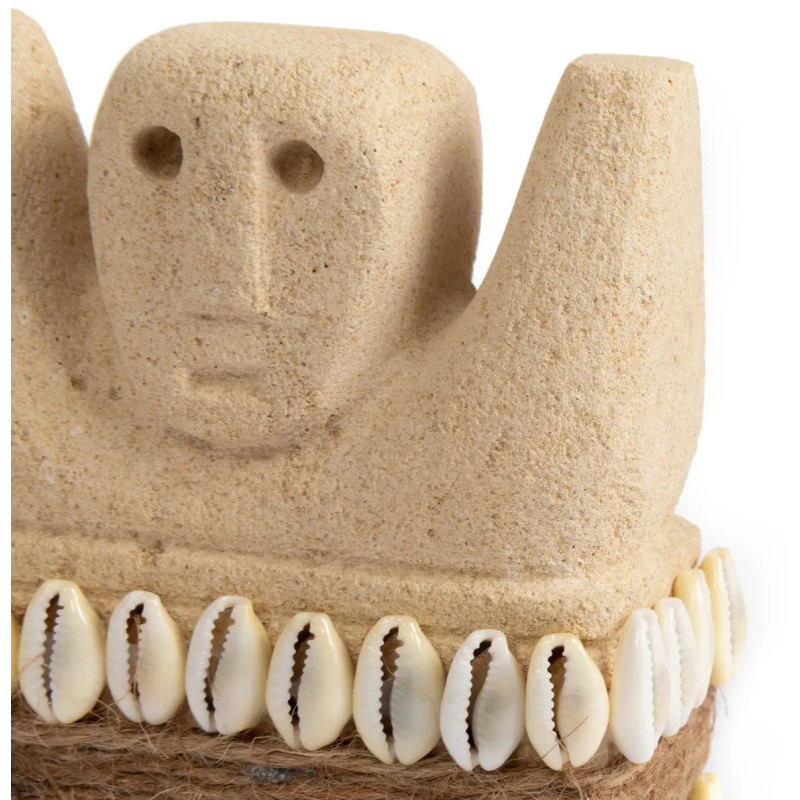 Statuette déco primitive wabi-sabi Hauteur 10 cm Grès Beige sable The Sumba Stone 