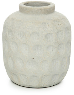 Vase Rond Hauteur 18 cm en Terre cuite Gris béton The Trendy 
