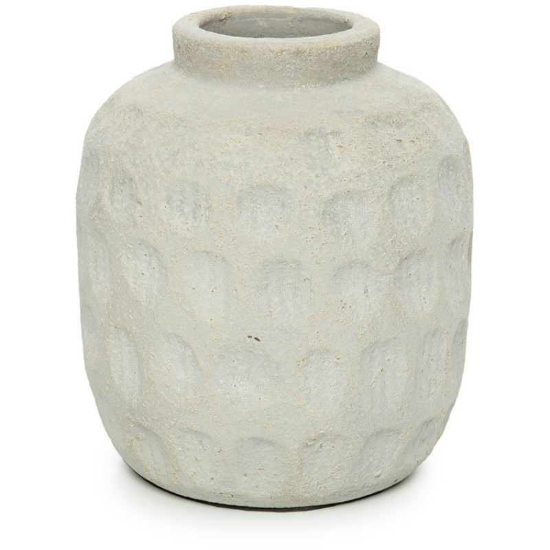 Vase Rond Hauteur 18 cm en Terre cuite Gris béton The Trendy 