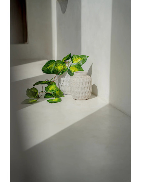 Vase Rond Hauteur 18 cm en Terre cuite Gris béton The Trendy 