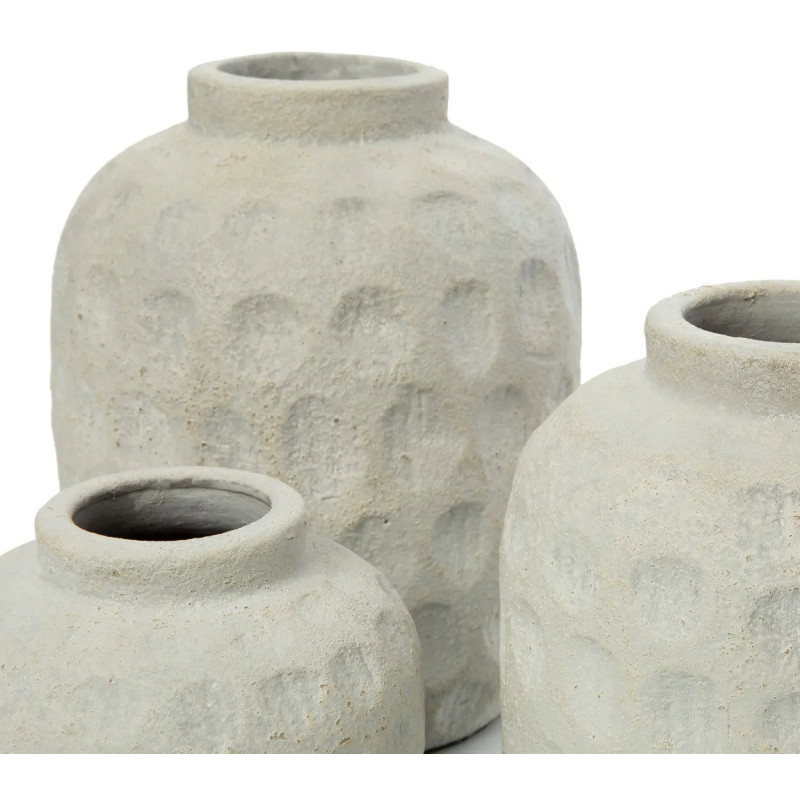 Vase Rond Hauteur 18 cm en Terre cuite Gris béton The Trendy 