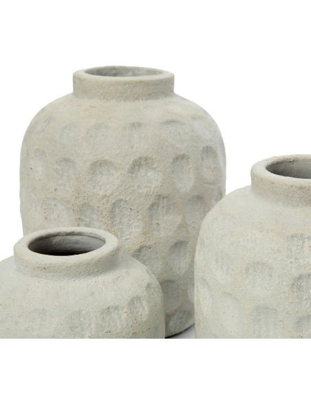 Vase Rond Hauteur 18 cm en Terre cuite Gris béton The Trendy 