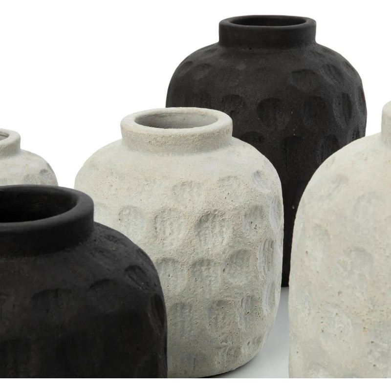 Vase Rond Hauteur 18 cm en Terre cuite Gris béton The Trendy 
