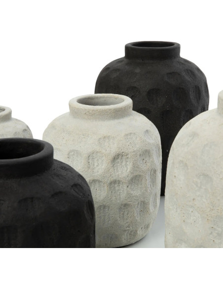 Vase Rond Hauteur 18 cm en Terre cuite Gris béton The Trendy 