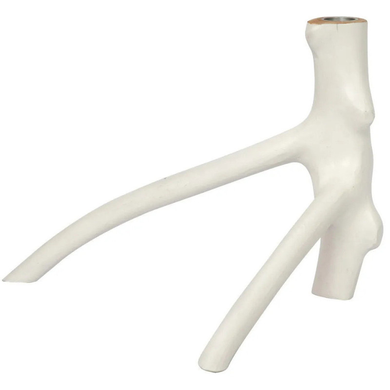 Bougeoir Original Hauteur 20 cm en Bois Blanc The Triple Twig 