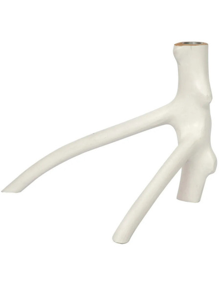 Bougeoir Original Hauteur 20 cm en Bois Blanc The Triple Twig 