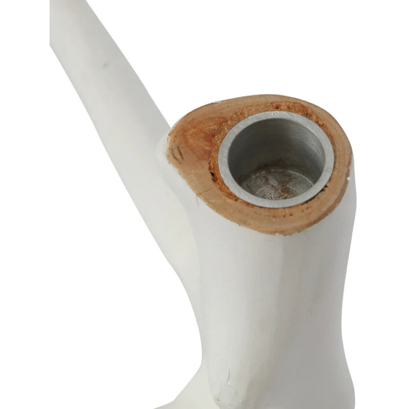 Bougeoir Original Hauteur 20 cm en Bois Blanc The Triple Twig 