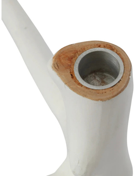 Bougeoir Original Hauteur 20 cm en Bois Blanc The Triple Twig 