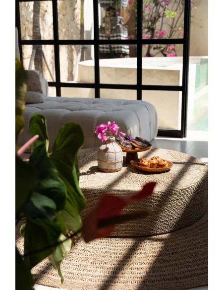 Présentoir à gâteau sur pied Rond 28 cm en Racine de teck Naturel The Teak Root 