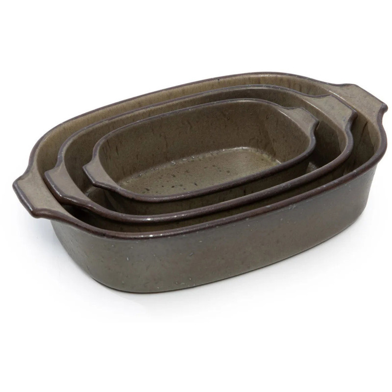 Plat à four original oval 35x23 en Céramique Vert The Comporta 