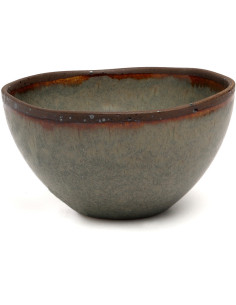 Bol à céréales organique 15 cm Grès Gris vert Marron The Côa 