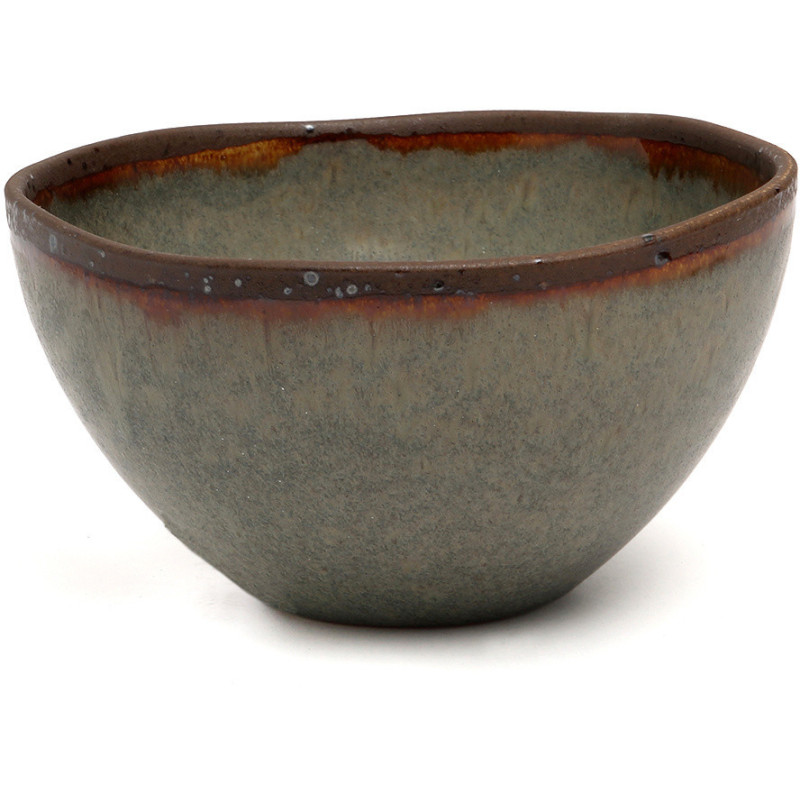 Bol à céréales organique 15 cm Grès Gris vert Marron The Côa 