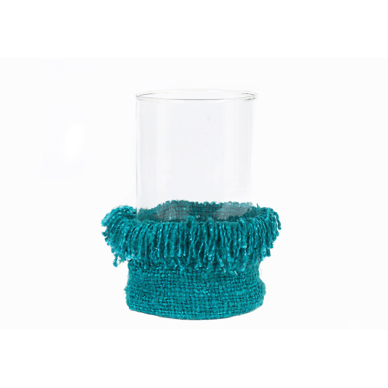 Photophore haut Rond Diamètre 15 cm en Coton Aqua Verre Transparent The Oh My Gee 