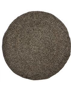 Tapis Rond 200 cm en Raphia Sisal Palmier Noir The Seagrass 