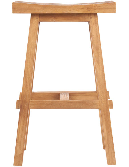 Tabouret de bar extérieur moderne Rectangulaire en Bois de teck recyclé Naturel The Tabanan 