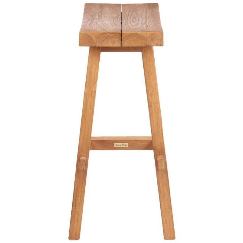 Tabouret de bar extérieur moderne Rectangulaire en Bois de teck recyclé Naturel The Tabanan 