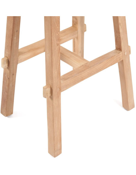 Tabouret de bar extérieur moderne Rectangulaire en Bois de teck recyclé Naturel The Tabanan 