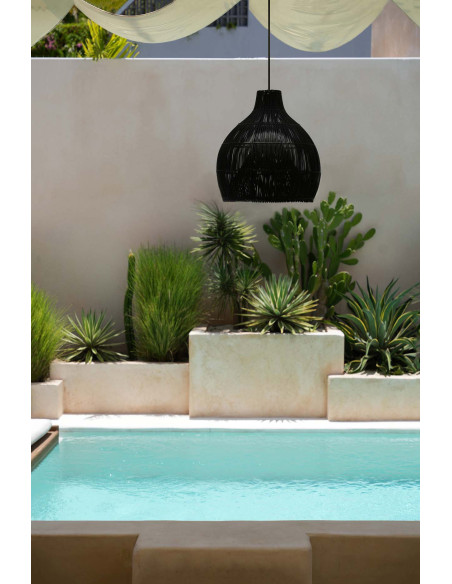 Abat-jour pour suspension 55 cm Rotin Noir The Lobster Trap 