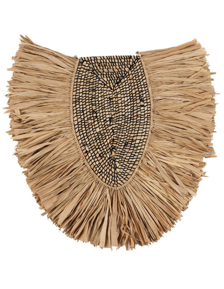 Grande Décoration murale ethnique chic H 80 cm Herbe Naturel Tressé The Nahla 