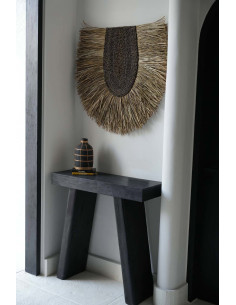 Grande Décoration murale ethnique chic H 80 cm Herbe Naturel Tressé The Nahla 