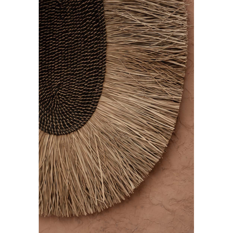 Grande Décoration murale ethnique chic H 80 cm Herbe Naturel Tressé The Nahla 
