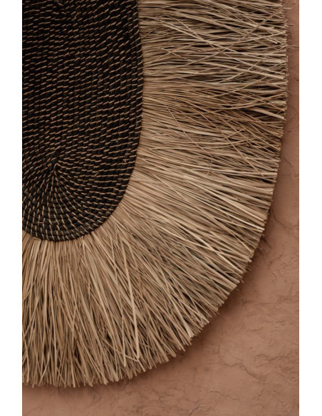 Grande Décoration murale ethnique chic H 80 cm Herbe Naturel Tressé The Nahla 