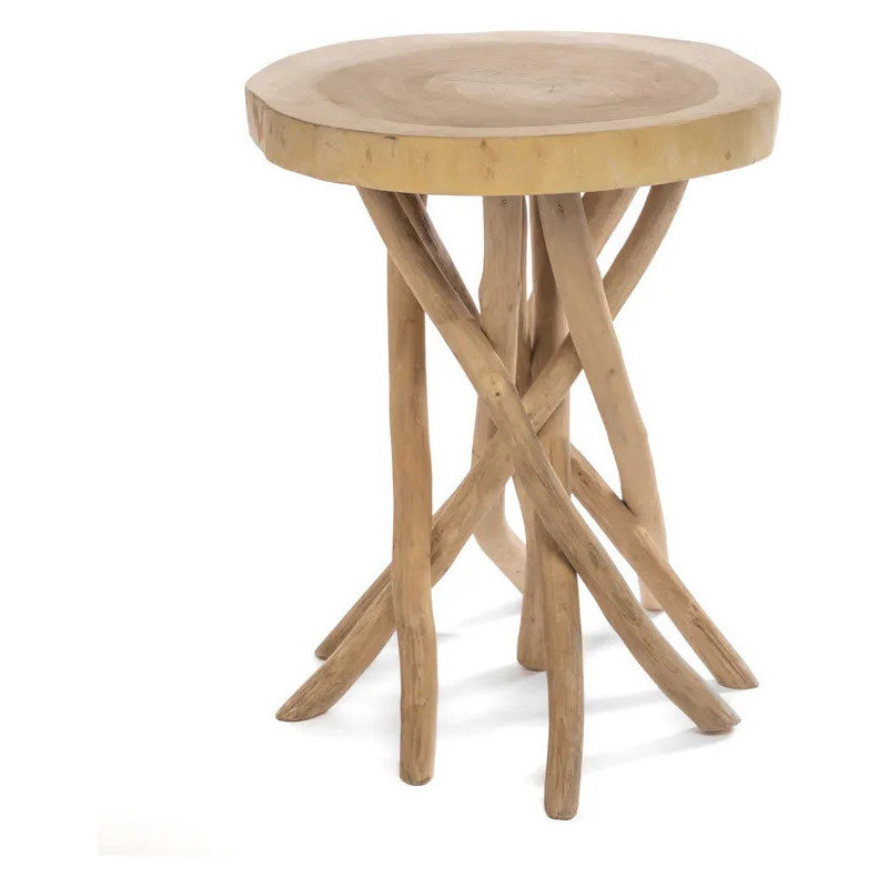 Sellette haute originale Ronde en Branche de teck Bois de suar Naturel The Gili 