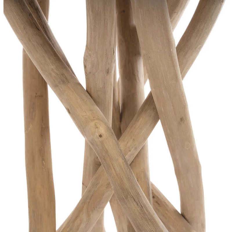 Sellette haute originale Ronde en Branche de teck Bois de suar Naturel The Gili 