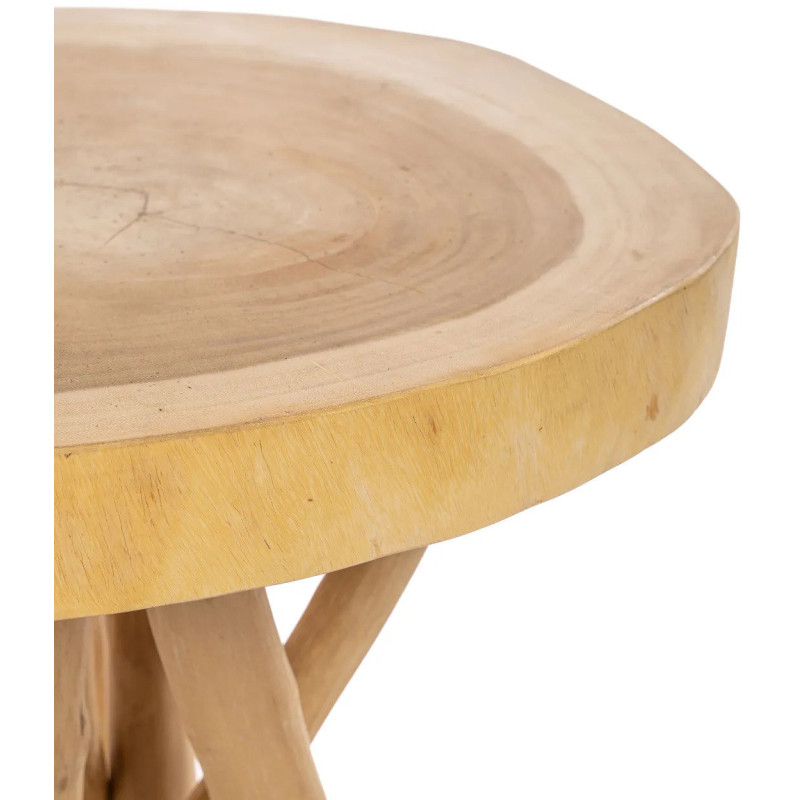 Sellette haute originale Ronde en Branche de teck Bois de suar Naturel The Gili 