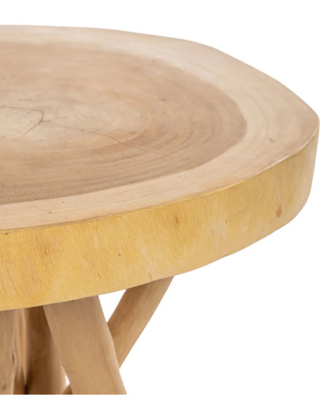 Sellette haute originale Ronde en Branche de teck Bois de suar Naturel The Gili 