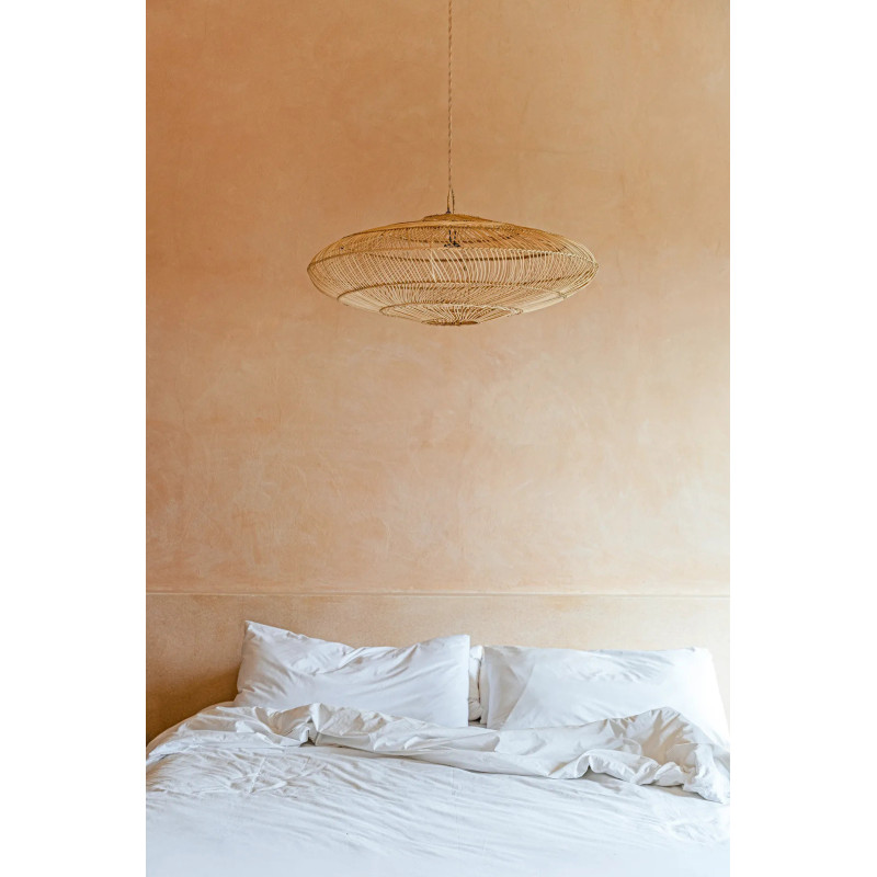 Abat jour original pour suspension 75 cm en Rotin Naturel The Macaron 