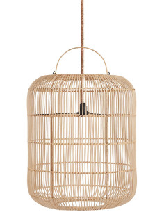 Grand Abat-jour bohème chic Hauteur 60 cm Rotin Naturel Tressé The Bozelo 