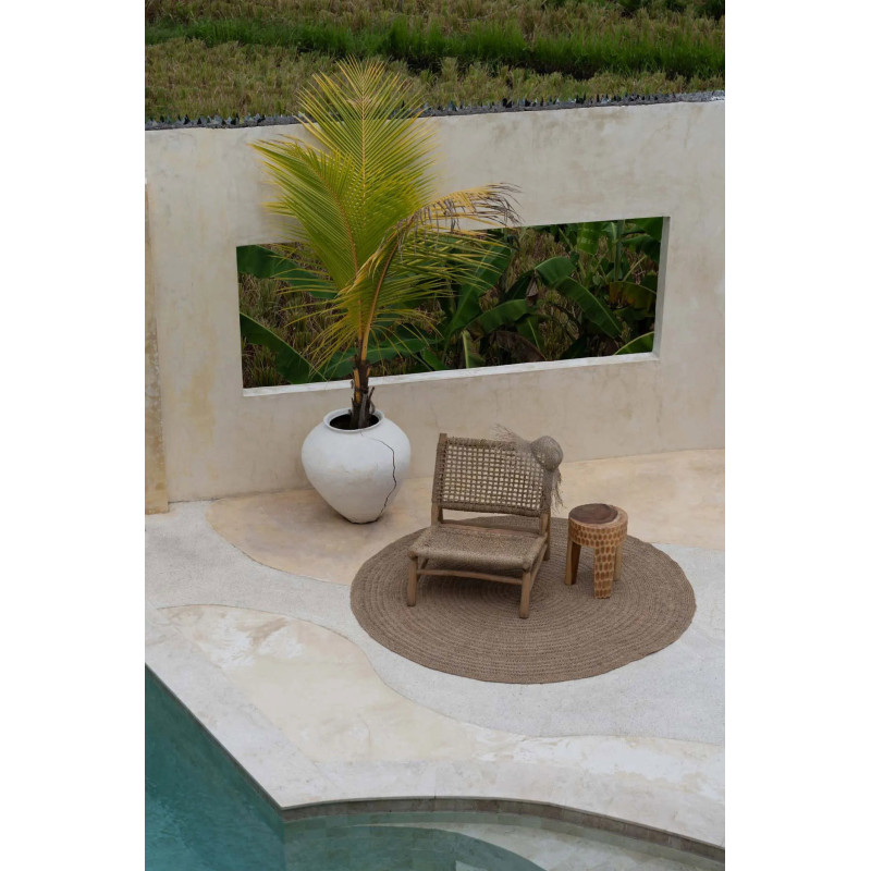 Tapis Rond 200 cm en Raphia Sisal Palmier Naturel The Seagrass 