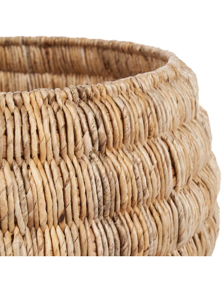 Grand Panier de rangement bohème Rond 58 cm Feuille de bananier Naturel Tressé The Tatum 