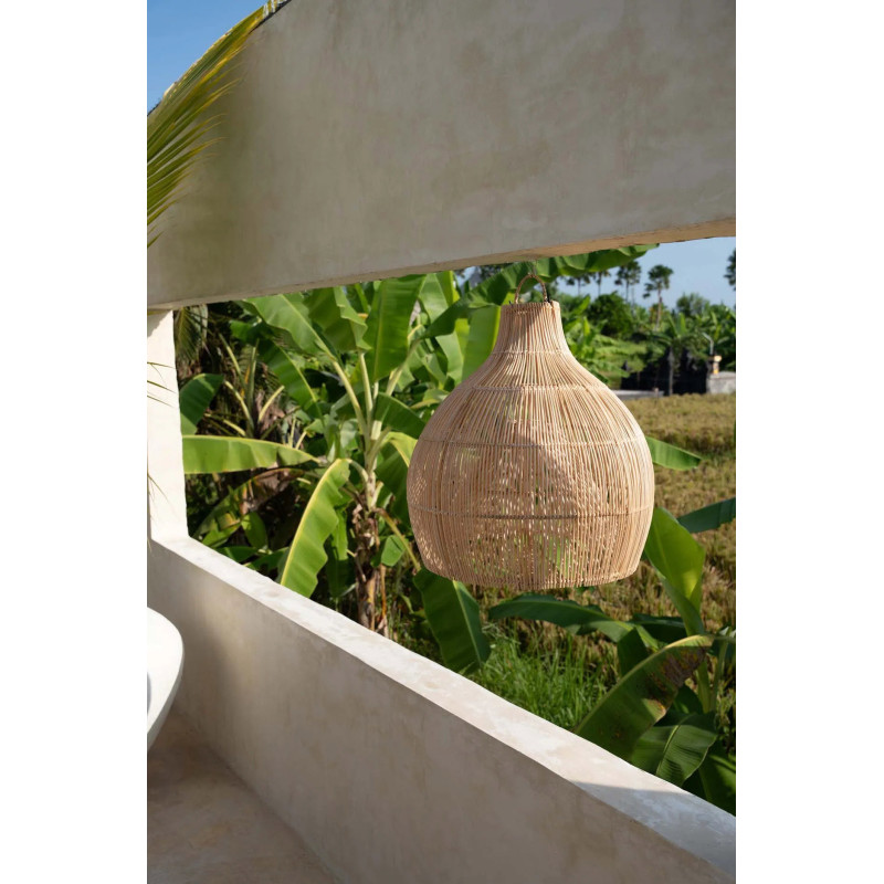 Abat jour original pour suspension 55 cm en Rotin Naturel The Lobster Trap 